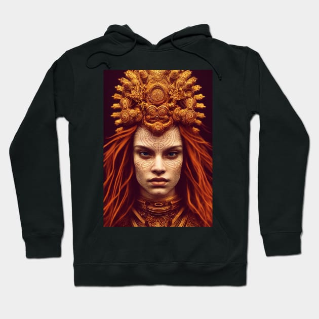 Ancient Red Haired Woman with Gold - best selling Hoodie by bayamba